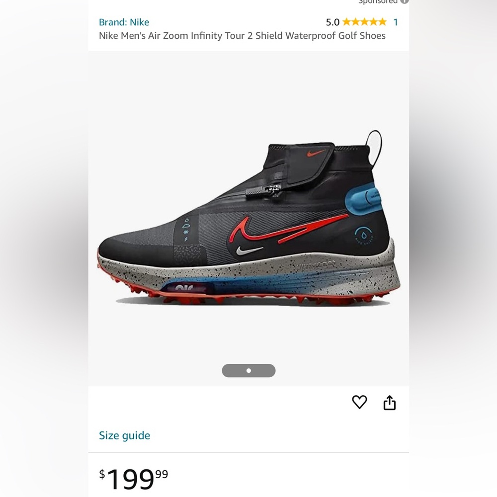 Nike Men’s Air zoom Infinity tour 2 shield waterproof golf shoes.